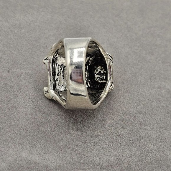 STAINLESS Steel Bulldog Face Men's Fashion Ring Size 9 - Picture 2 of 3